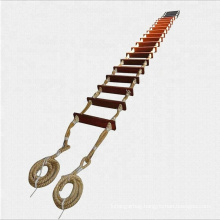 made in China emergency marine rescue wood step rope ladder